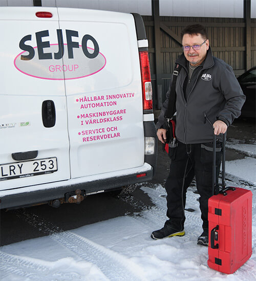 Service och underhåll utförs av sejfo